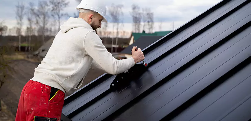 Tin Roof Ridge Cap Installation in New Lenox